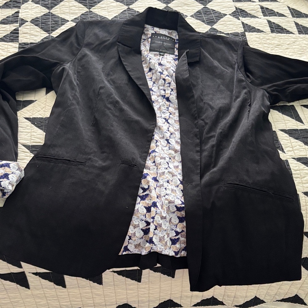 Sanctuary Black Blazer with Floral Lining